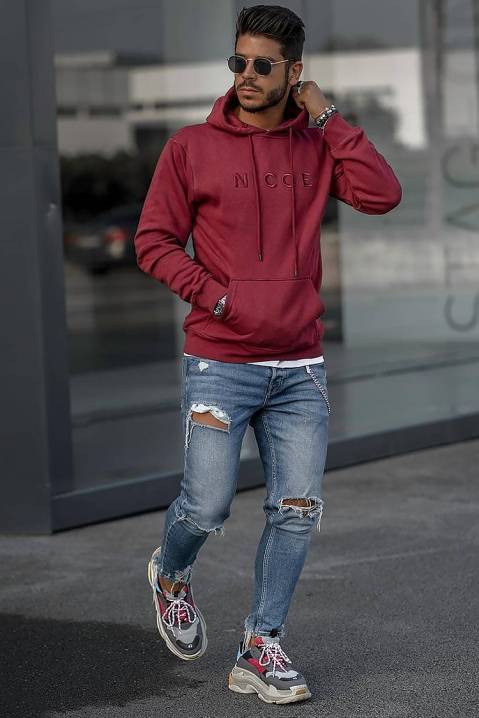 Men's hoodie JAMES, Price 214kn, Colour: burgundy | Fast shipping