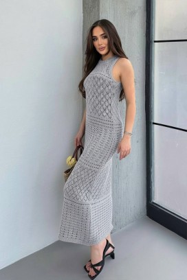 pletena haljina za plažu bez rukava SOLMIRA GREY