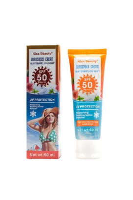 hidratantna i rashlađujuća krema za sunčanje za lice i tijelo Kiss Beauty Watermelon Mint SPF 50 PA++++