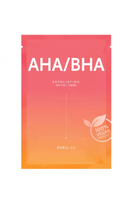 eksfolijacijska sheet maska za lice BARULAB The Clean Vegan Mask AHA/BHA 23 g