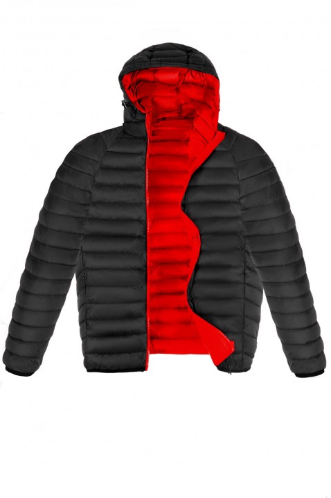 Muška jakna EVERET BLACK, Boja: crna i crvena, IVET.HR - MODERNA ODJEĆA