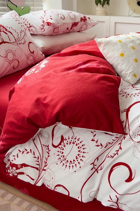 Komplet posteljine GANILTA 200x220 cm, Boja: bijela i crvena, IVET.HR - MODERNA ODJEĆA