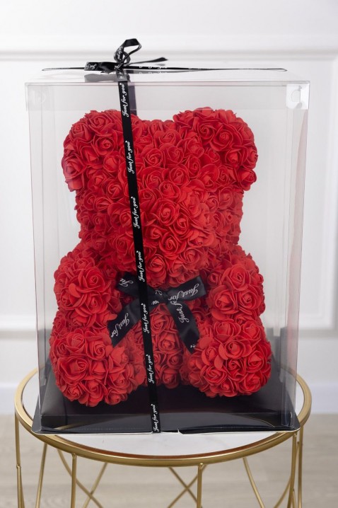 Medvjed od ruža MERINDI RED 34 cm, Boja: crvena, IVET.HR - MODERNA ODJEĆA
