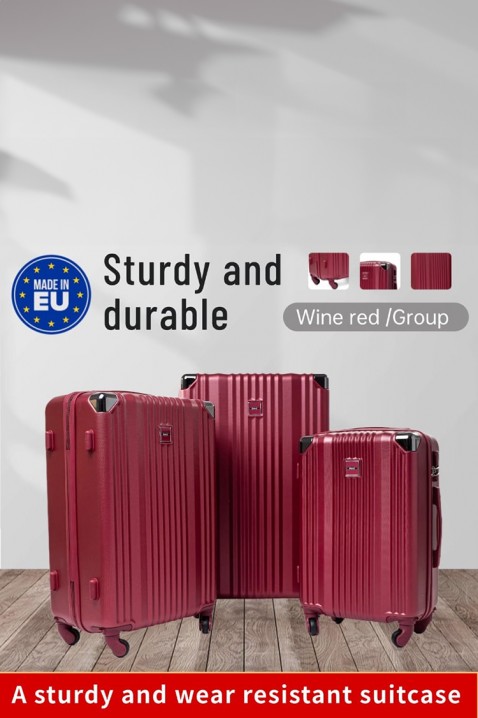 Komplet 3 kofera ROBELSO RED, Boja: crvena, IVET.HR - MODERNA ODJEĆA