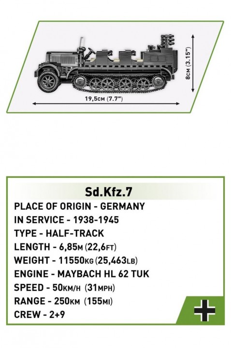 Konstruktor Cobi tenk Sd.Kfz. 7 Half-track - dijelovi 439IVET.HR - MODERNA ODJEĆA