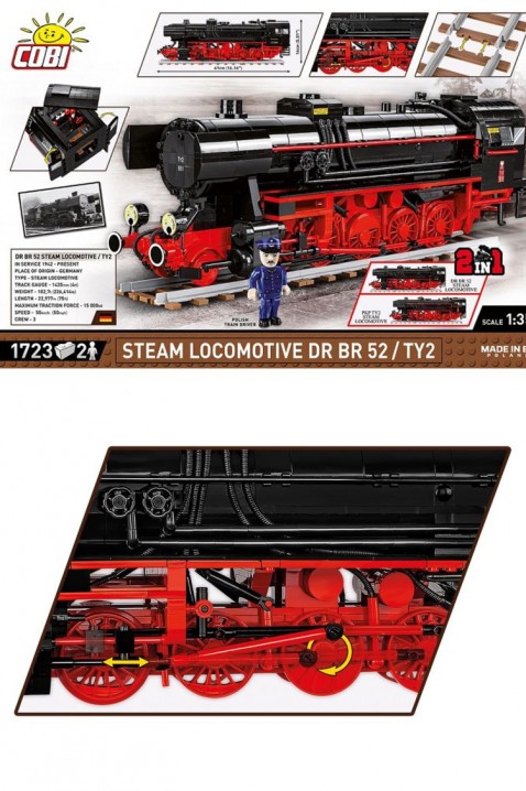 Konstruktor Cobi lokomotiva Parna Locomotive DR BR 52/TY2 - dijelovi 1723IVET.HR - MODERNA ODJEĆA