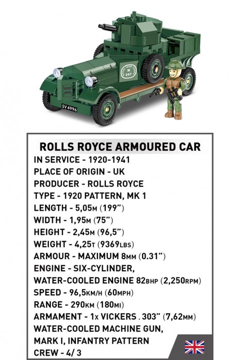 Konstruktor Cobi auto Rolls Royce Armored Car - dijelovi 267IVET.HR - MODERNA ODJEĆA