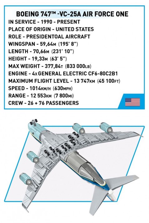 Konstruktor Cobi avion Boeing 747 Air Force One - dijelovi 1087IVET.HR - MODERNA ODJEĆA