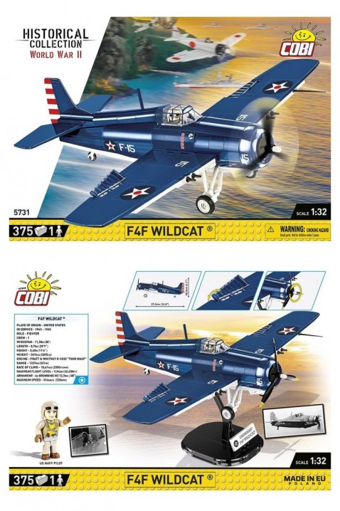 Konstruktor Cobi avion F4F Wildcat - dijelovi 375IVET.HR - MODERNA ODJEĆA