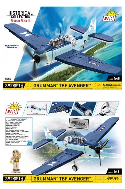Konstruktor Cobi avion Grumman TBF Avenger - dijelovi 392IVET.HR - MODERNA ODJEĆA