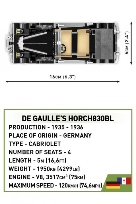 Konstruktor Cobi auto De Gaulle's Horch 830 BL - dijelovi 244IVET.HR - MODERNA ODJEĆA