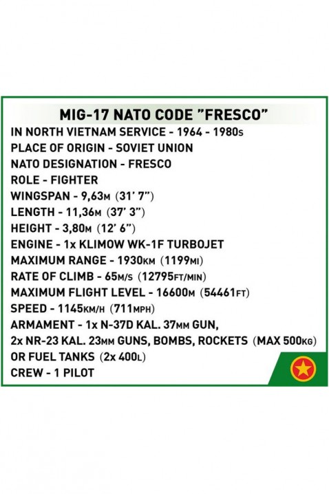 Konstruktor Cobi lovac MiG-17 - delovi 577IVET.HR - MODERNA ODJEĆA