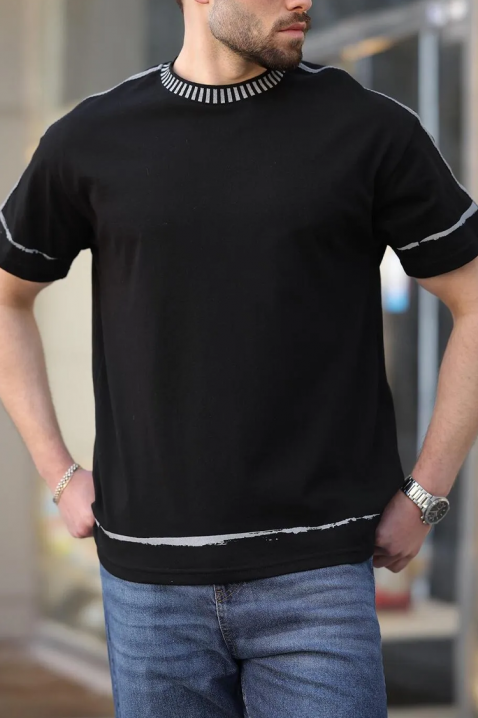 Muška majica MERVORZO BLACK, Boja: crna, IVET.HR - MODERNA ODJEĆA