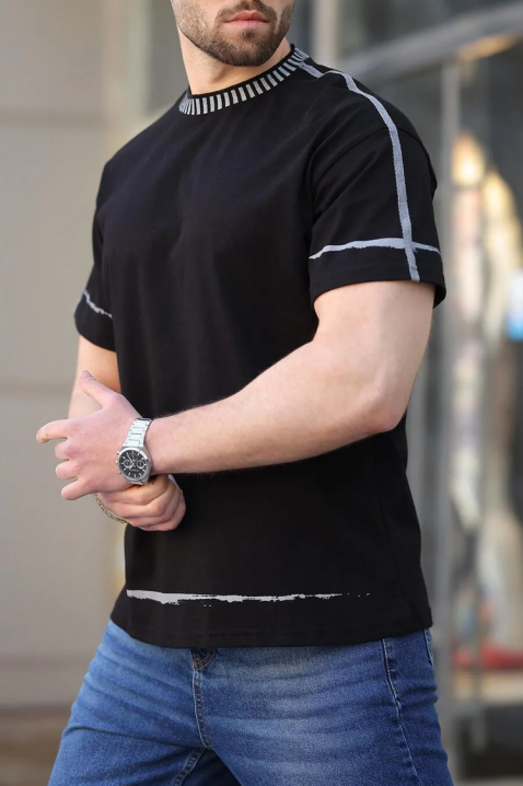 Muška majica MERVORZO BLACK, Boja: crna, IVET.HR - MODERNA ODJEĆA