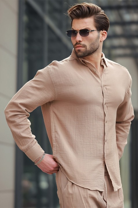 Muška košulja MIRVOLZO BEIGE, Boja: bež, IVET.HR - MODERNA ODJEĆA