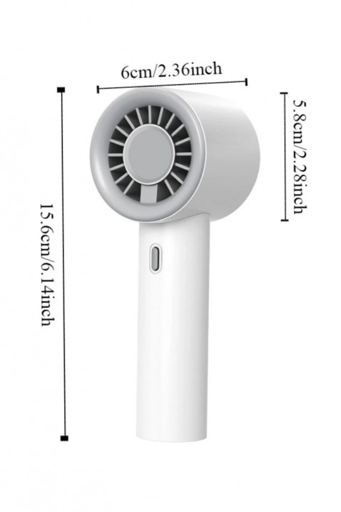Ručni mini ventilator ROBY WHITE, Boja: bijela, IVET.HR - MODERNA ODJEĆA