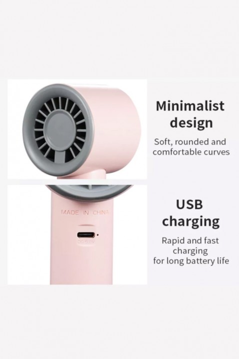 Ručni mini ventilator ROBY PINK, Boja: roza, IVET.HR - MODERNA ODJEĆA