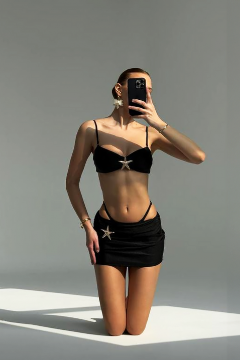 Komplet za plažu BRILIANZATA BLACK, Boja: crna, IVET.HR - MODERNA ODJEĆA