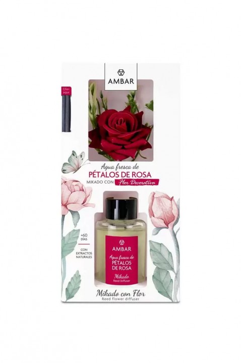 Mirisni štapići s cvijetom AMBAR ROSA 75 ml, Boja: crvena, IVET.HR - MODERNA ODJEĆA