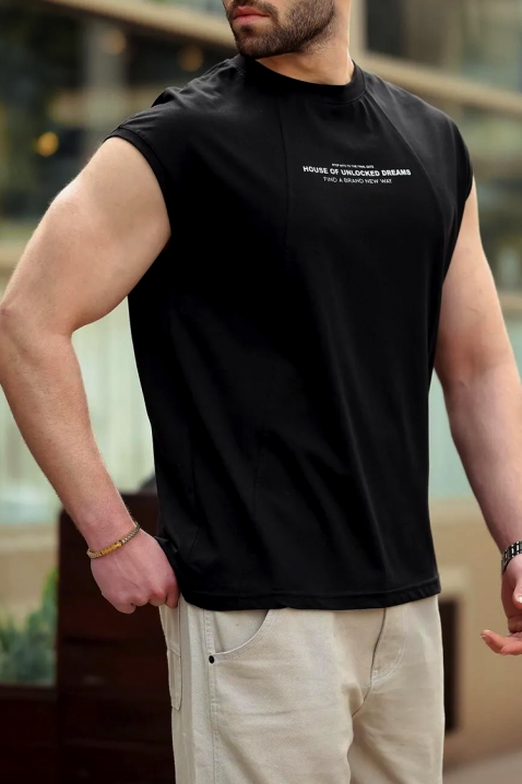 Muška majica RELZAN BLACK, Boja: crna, IVET.HR - MODERNA ODJEĆA