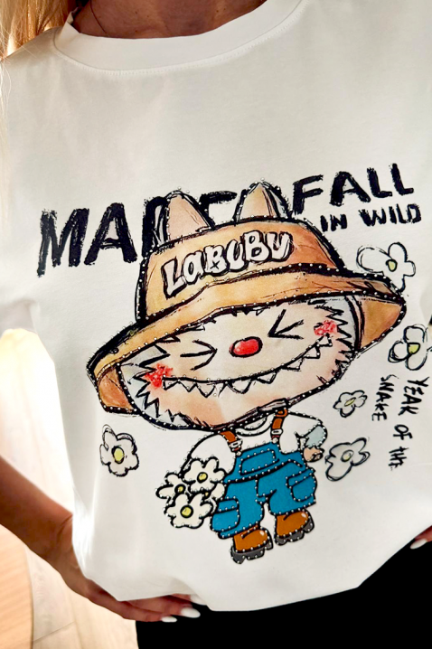 Majica LABUBU FLOWER, Boja: bijela, IVET.HR - MODERNA ODJEĆA