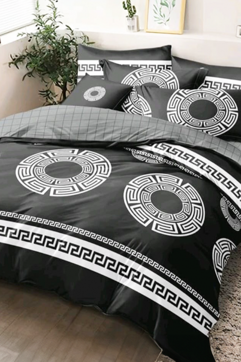 Komplet posteljina PLOHERA BLACK 200x220 cm pamuk - 4 dijela, Boja: crna, IVET.HR - MODERNA ODJEĆA