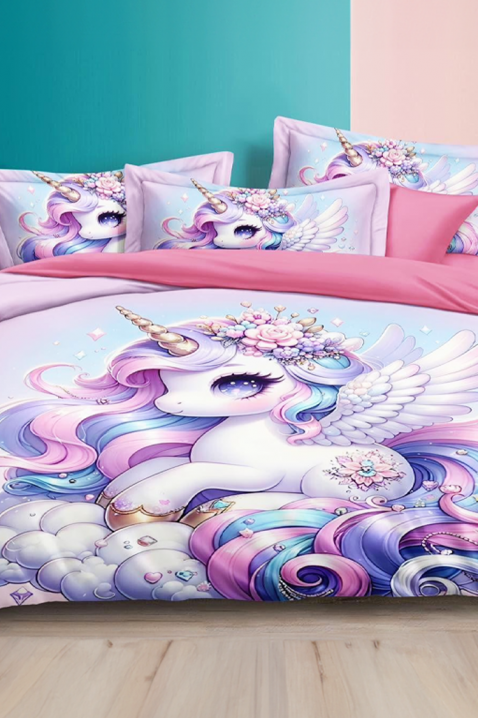 Komplet posteljina UNICORN 160x200 cm pamuk - 3 dijela, Boja: višebojna, IVET.HR - MODERNA ODJEĆA