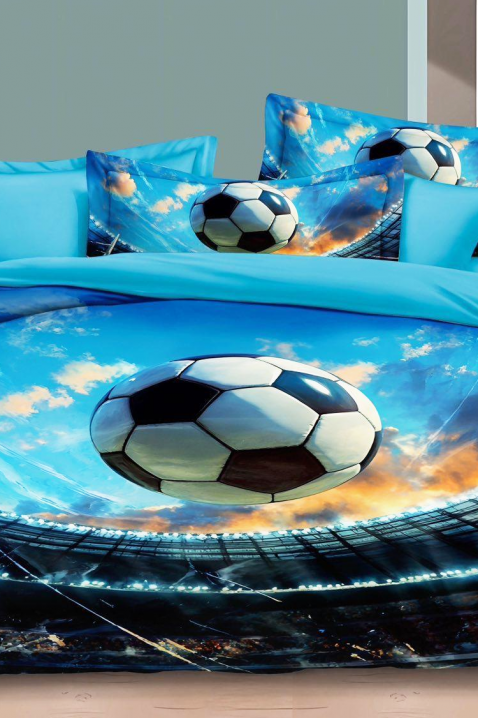Komplet posteljina FOOTBALL 160x200 cm pamuk - 3 dijela, Boja: plava, IVET.HR - MODERNA ODJEĆA