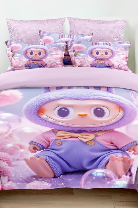 Komplet posteljina LABUBU BABY 160x200 cm pamuk - 3 dijela, Boja: ljubičasta, IVET.HR - MODERNA ODJEĆA