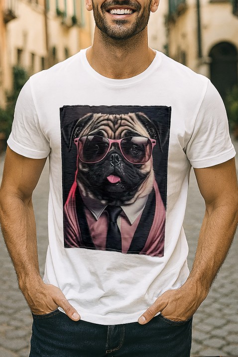 Muška majica DOGGO WHITE, Boja: bijela, IVET.HR - MODERNA ODJEĆA
