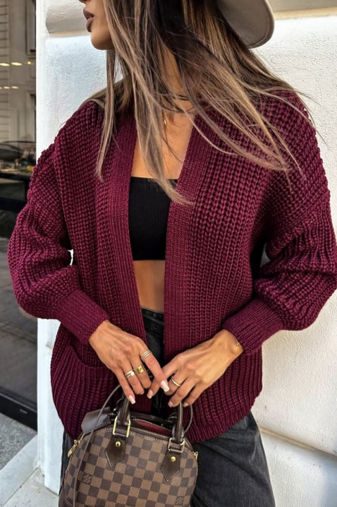 Kardigan DRONBINA, Boja: bordo, IVET.HR - MODERNA ODJEĆA