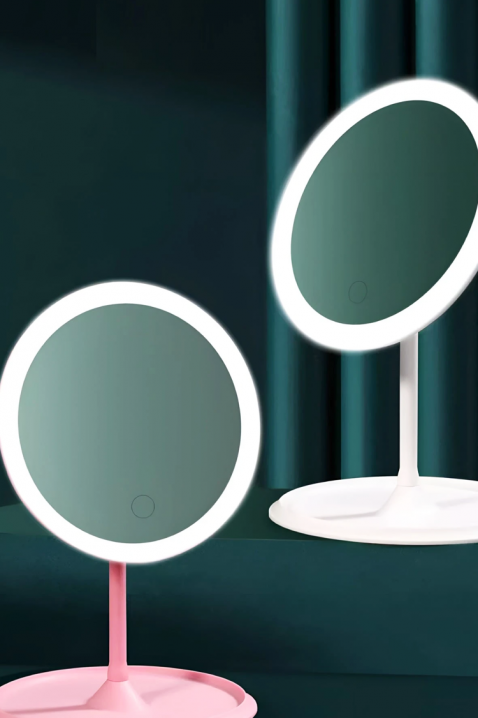Stolno ogledalo s LED rasvjetom VRETILDA PINK, Boja: roza, IVET.HR - MODERNA ODJEĆA
