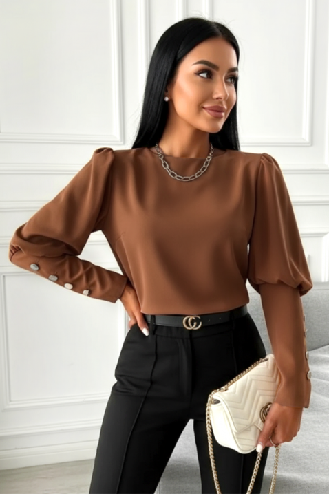 Ženska bluza MARIOVA BROWN, Boja: smeđa, IVET.HR - MODERNA ODJEĆA