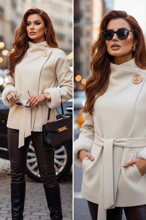 Kaput BLOFLINDA ECRU - Kaputi | Ivet.HR Kaput BLOFLINDA ECRU, Boja: drap, IVET.HR - MODERNA ODJEĆA