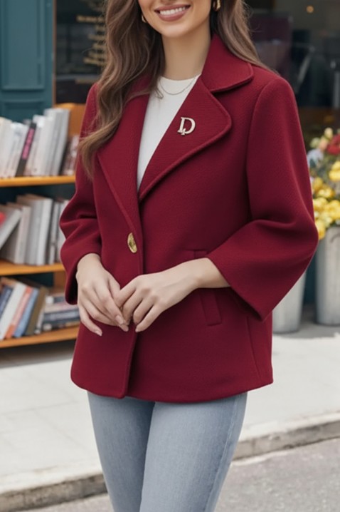 Kaput ZOLTINDA BORDO, Boja: bordo, IVET.HR - MODERNA ODJEĆA