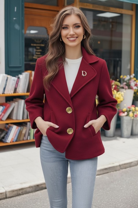 Kaput ZOLTINDA BORDO, Boja: bordo, IVET.HR - MODERNA ODJEĆA