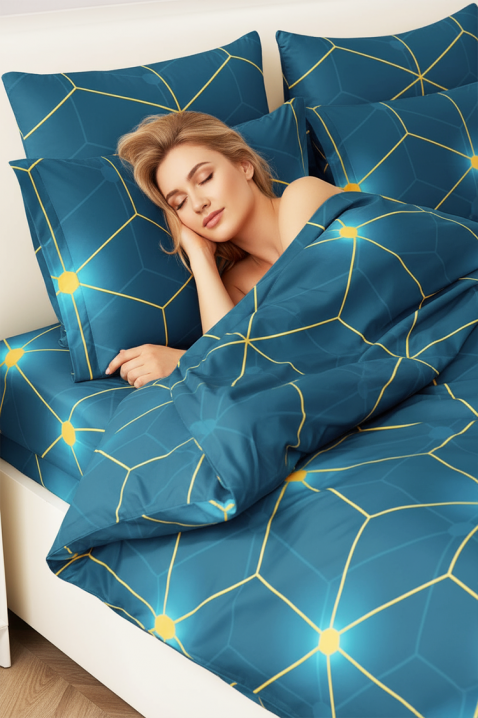 Komplet posteljina BRIONEFY 200x220 cm pamuk - dijela, Boja: plava, IVET.HR - MODERNA ODJEĆA