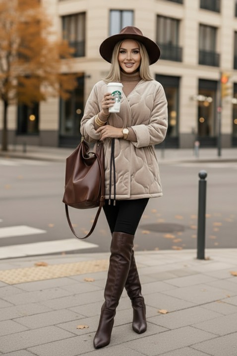 Kaput FESOLGA BEIGE, Boja: bež, IVET.HR - MODERNA ODJEĆA