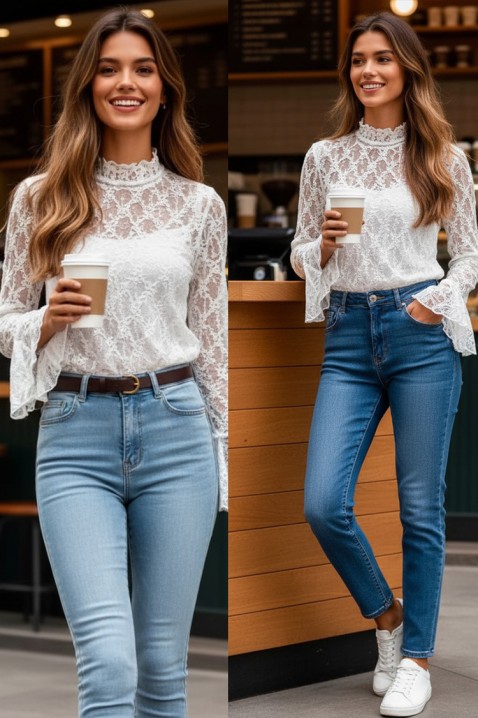 Ženska bluza PERSOTA WHITE, Boja: bijela, IVET.HR - MODERNA ODJEĆA