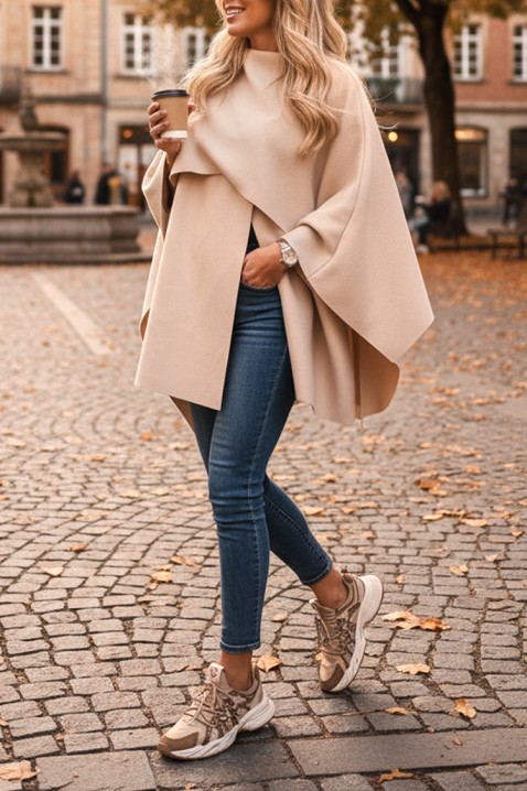 Kaput POKRINZA ECRU, Boja: drap, IVET.HR - MODERNA ODJEĆA