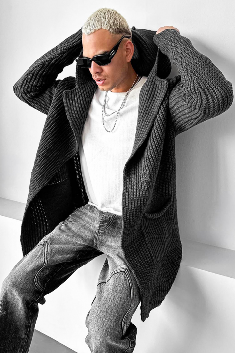 Muški kardigan ROLTERO, Boja: grafitna, IVET.HR - MODERNA ODJEĆA