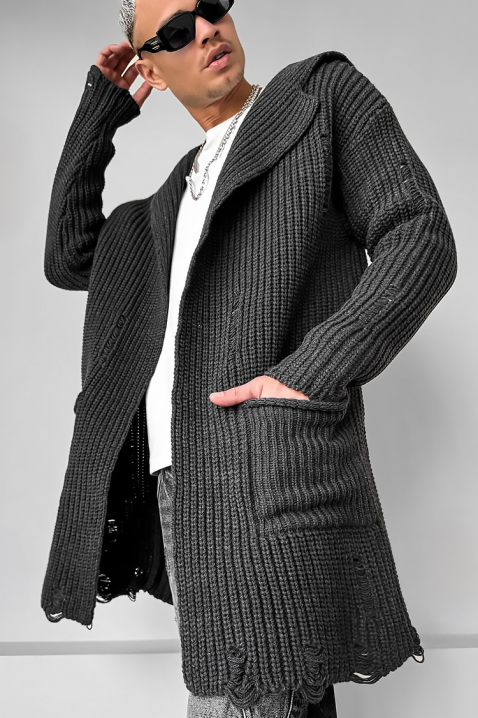 Muški kardigan ROLTERO, Boja: grafitna, IVET.HR - MODERNA ODJEĆA