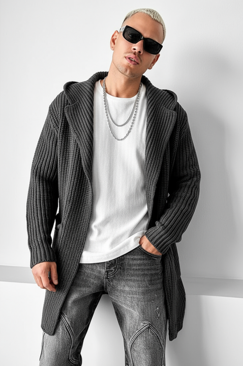 Muški kardigan ROLTERO, Boja: grafitna, IVET.HR - MODERNA ODJEĆA