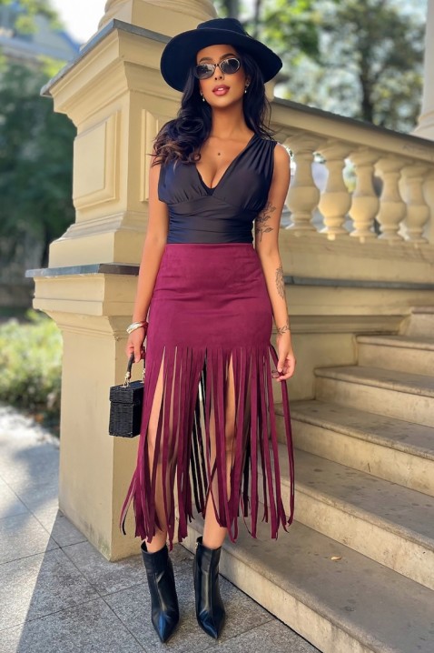 Suknja DERMINDA BORDO, Boja: bordo, IVET.HR - MODERNA ODJEĆA