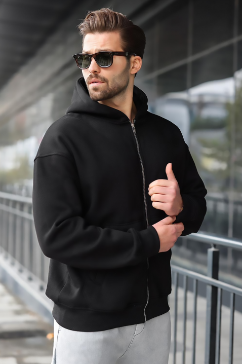 Muška dukserica VERGERO BLACK, Boja: crna, IVET.HR - MODERNA ODJEĆA