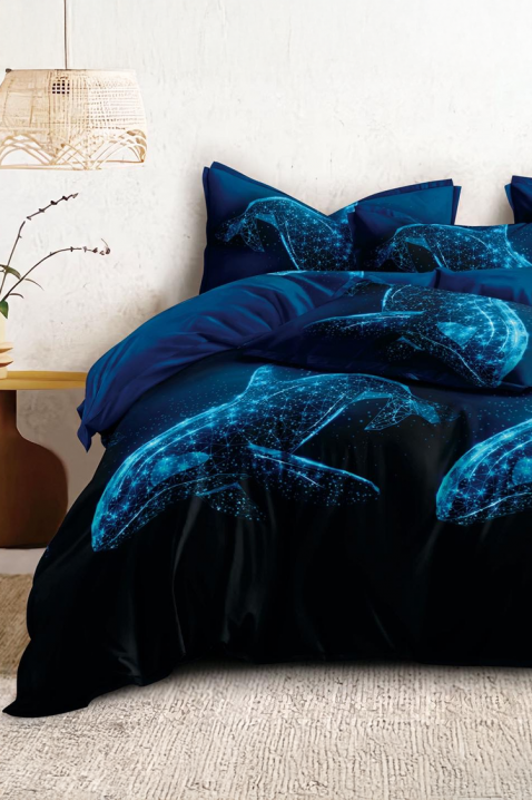 Komplet posteljina MOLNEFY 160x200 cm pamuk - 4 dijela, Boja: tamnoplava, IVET.HR - MODERNA ODJEĆA