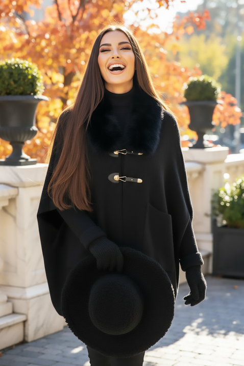 Kaput AMOLGINA BLACK, Boja: crna, IVET.HR - MODERNA ODJEĆA