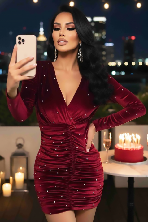 Haljina TREVOLDA BRODO, Boja: bordo, IVET.HR - MODERNA ODJEĆA