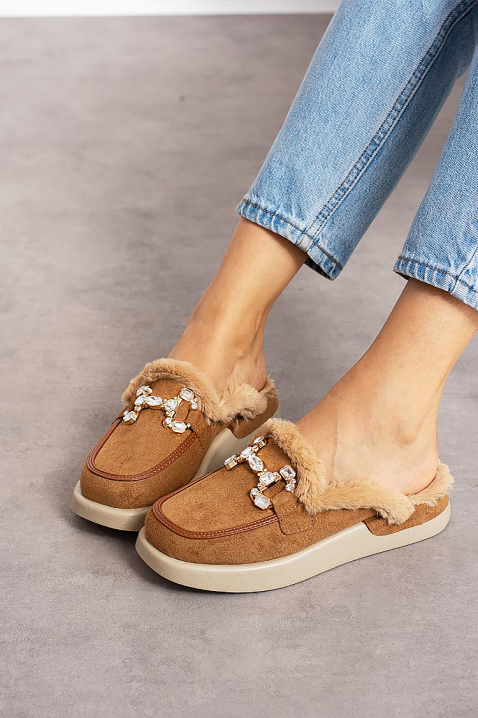 Ženske papuče KARMINSA CAMEL, Boja: svjetlosmeđa, IVET.HR - MODERNA ODJEĆA