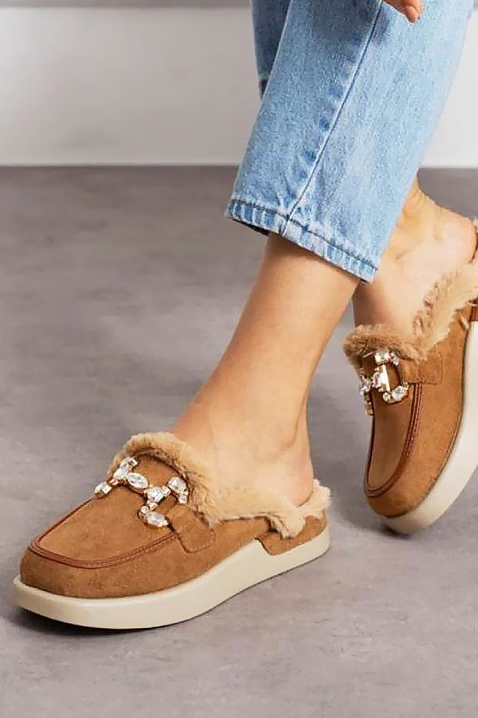 Ženske papuče KARMINSA CAMEL, Boja: svjetlosmeđa, IVET.HR - MODERNA ODJEĆA